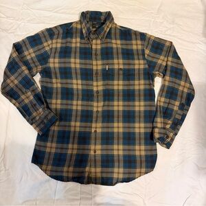 G.H. Bass & Co. Blue and Tan Plaid Button Down Shirt